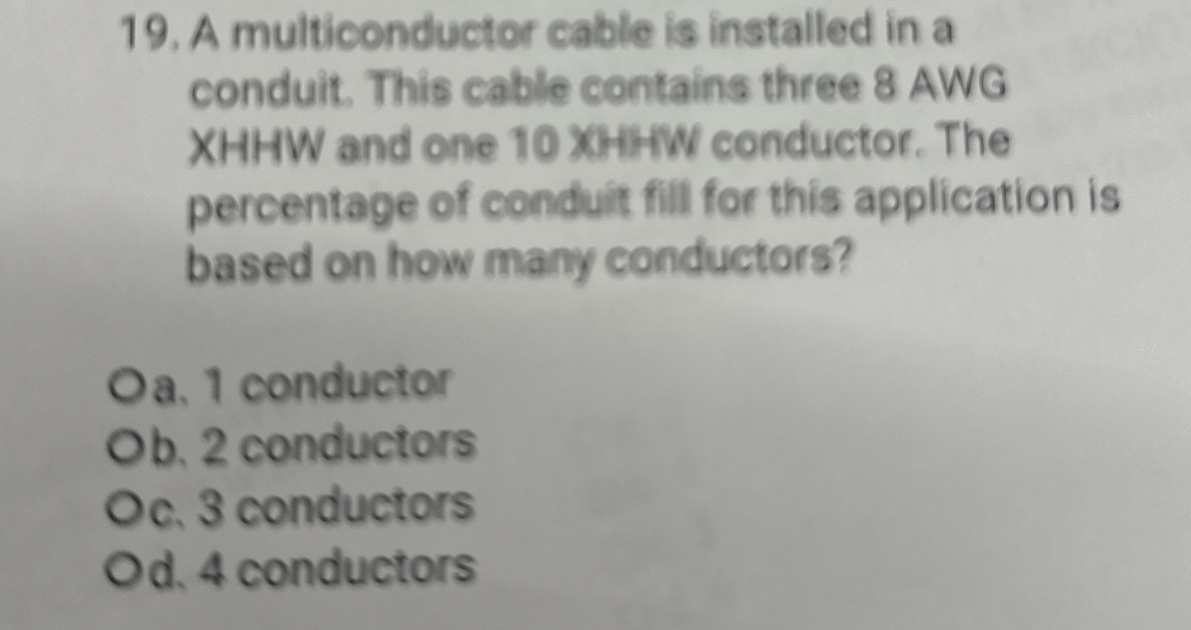 A multiconductor cable is installed in a conduit.
