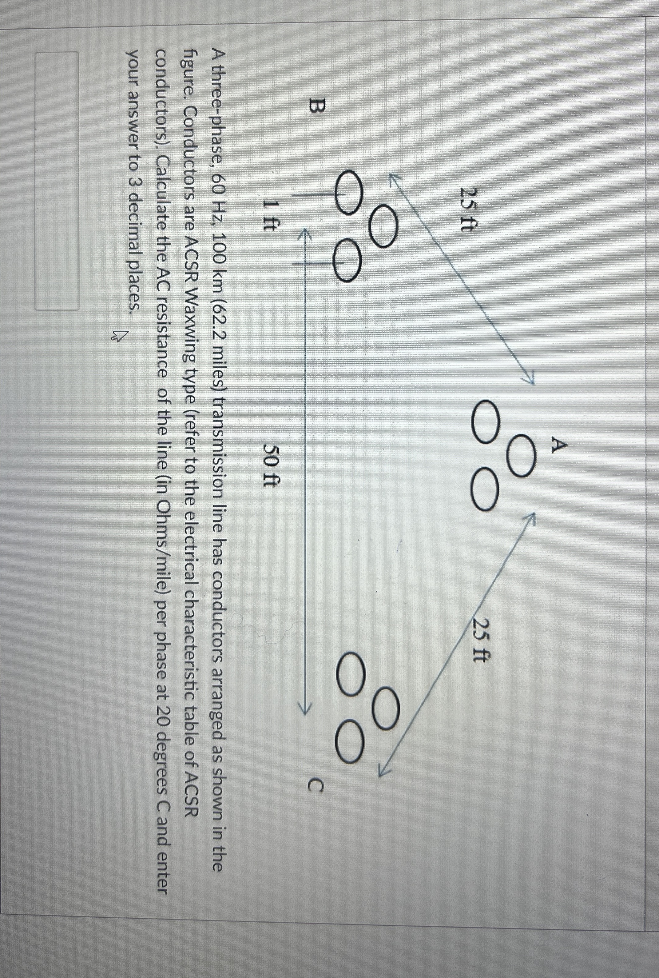 A three - phase, 6 0 H z , 1 0 0 k m ( 6 2 . 2