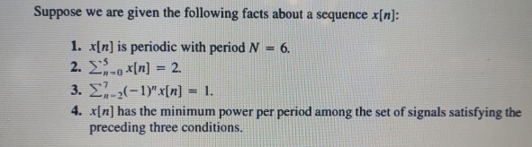 Suppose we are given the following facts about a