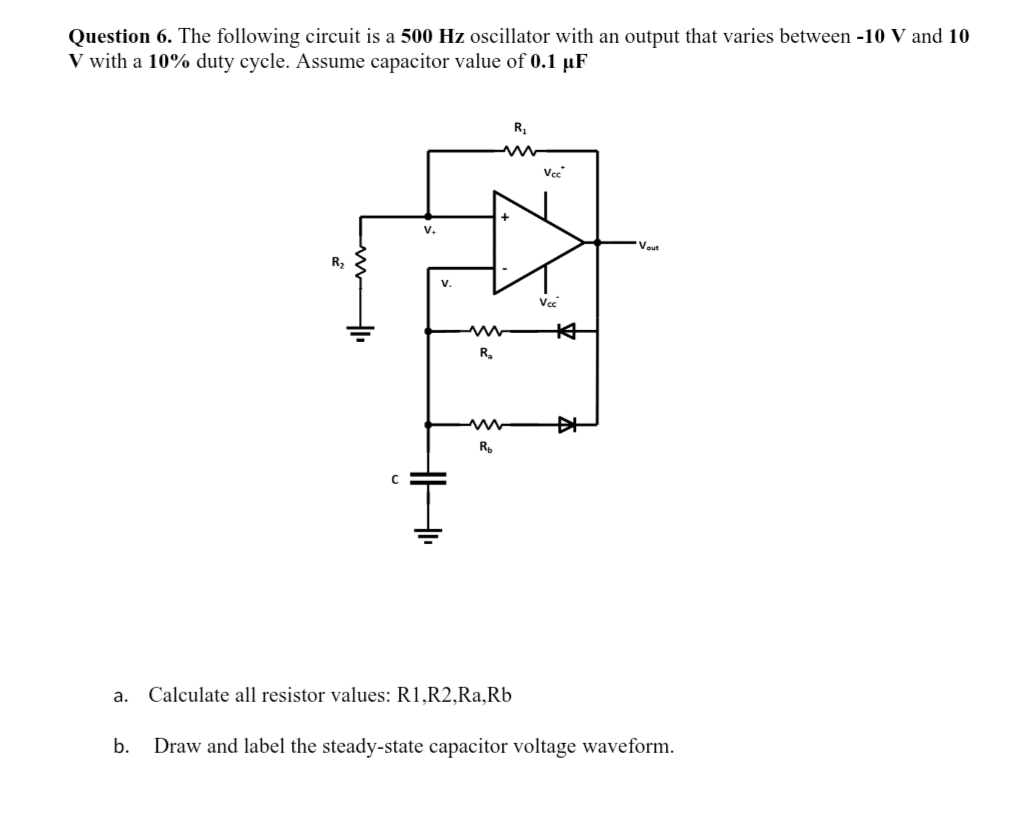 Question 6 . The following circuit is a 5 0 0 H z