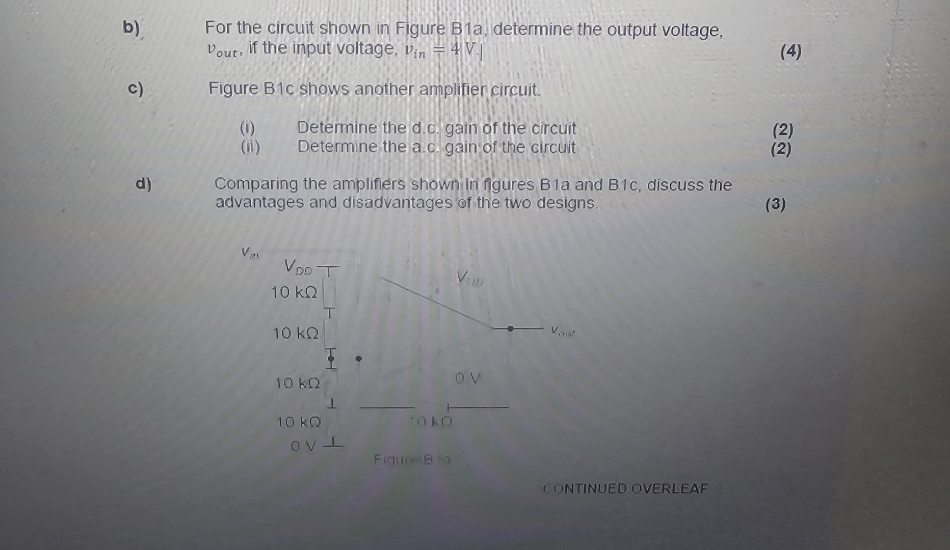 b ) For the circuit shown in Figure B 1 a ,