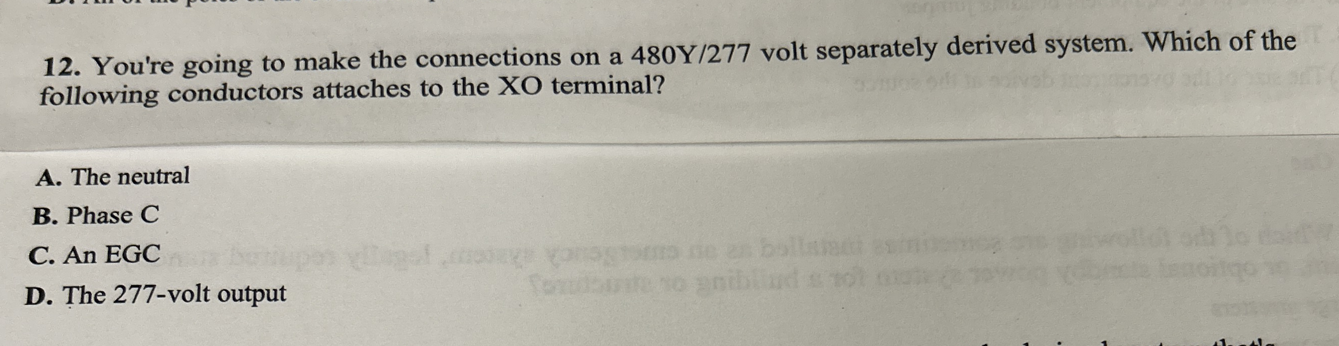 You're going to make the connections on a 4 8 0 Y