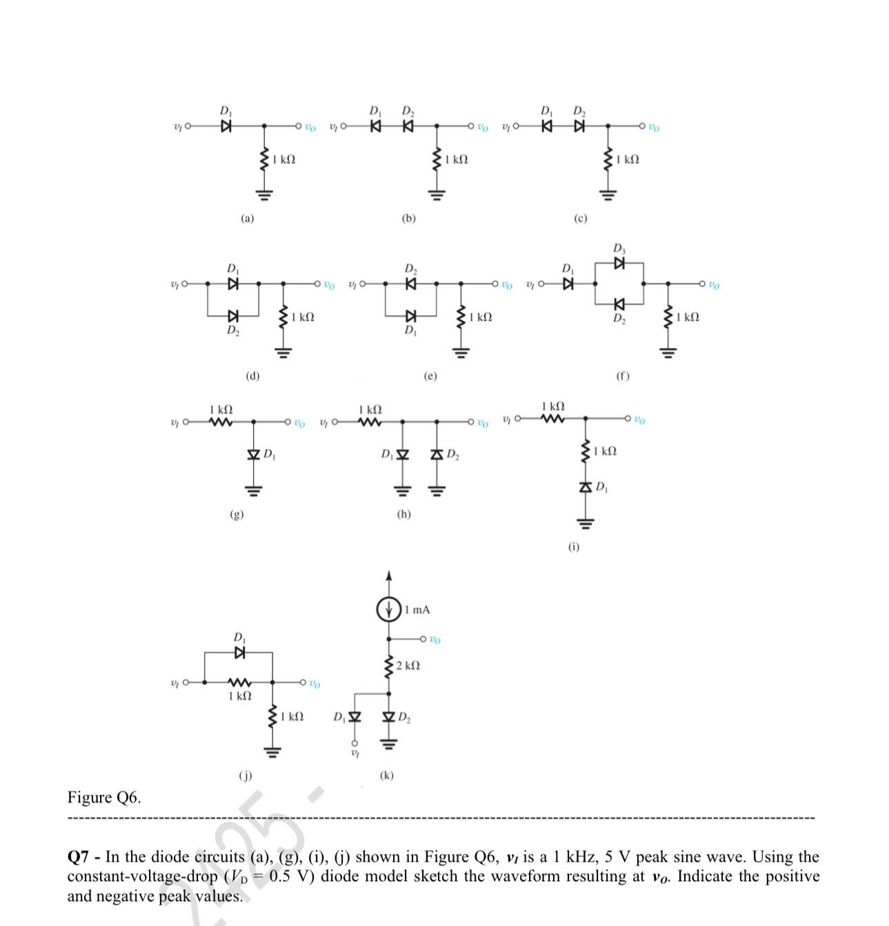 ( g ) ( h ) ( i ) Figure Q 6 . Q 7 - In the diode