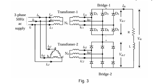 The 1 2 - pulse diode rectifier shown in Fig. 3 ,