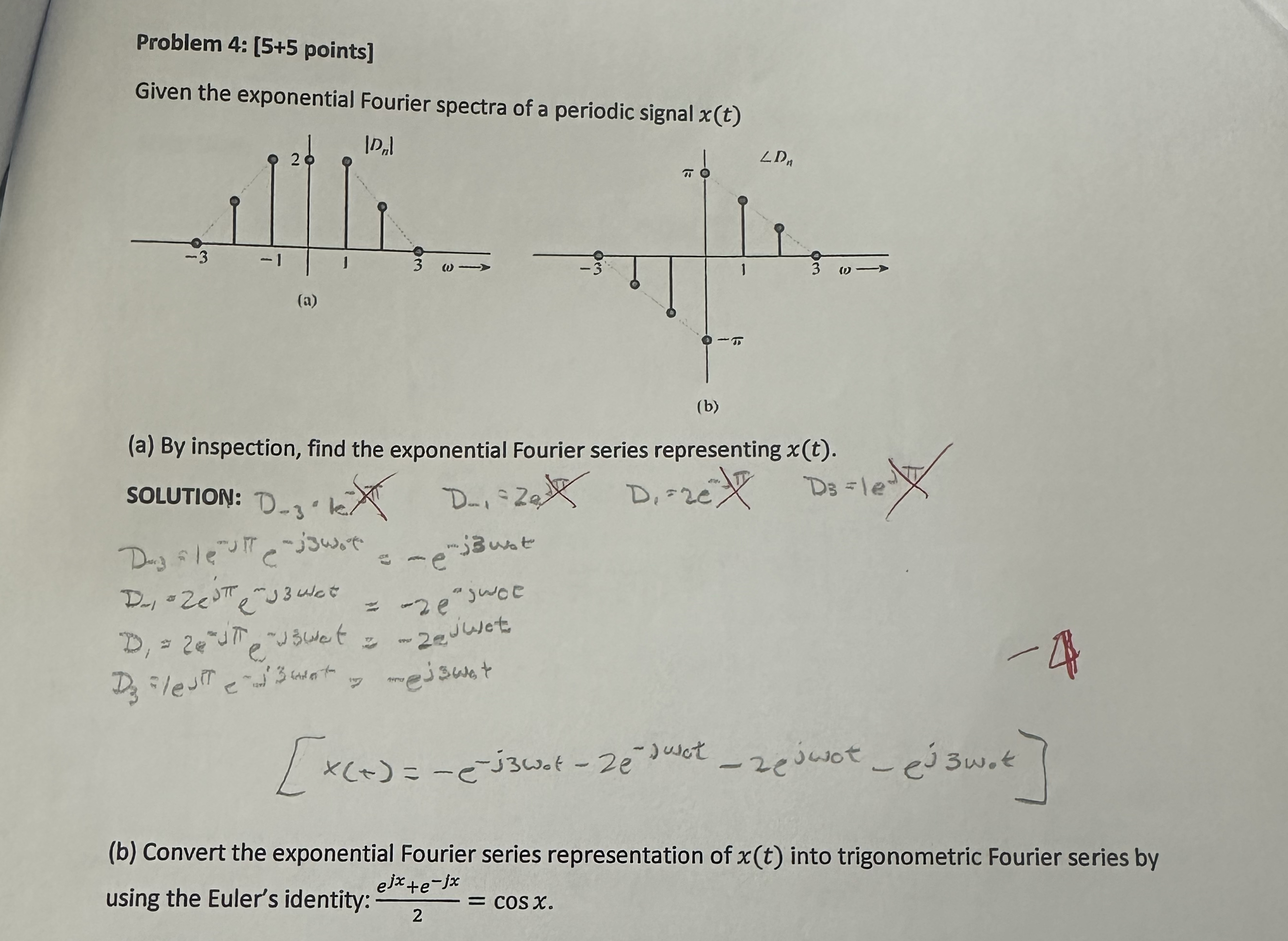 Problem 4 : [ 5 + 5 points ] Given the