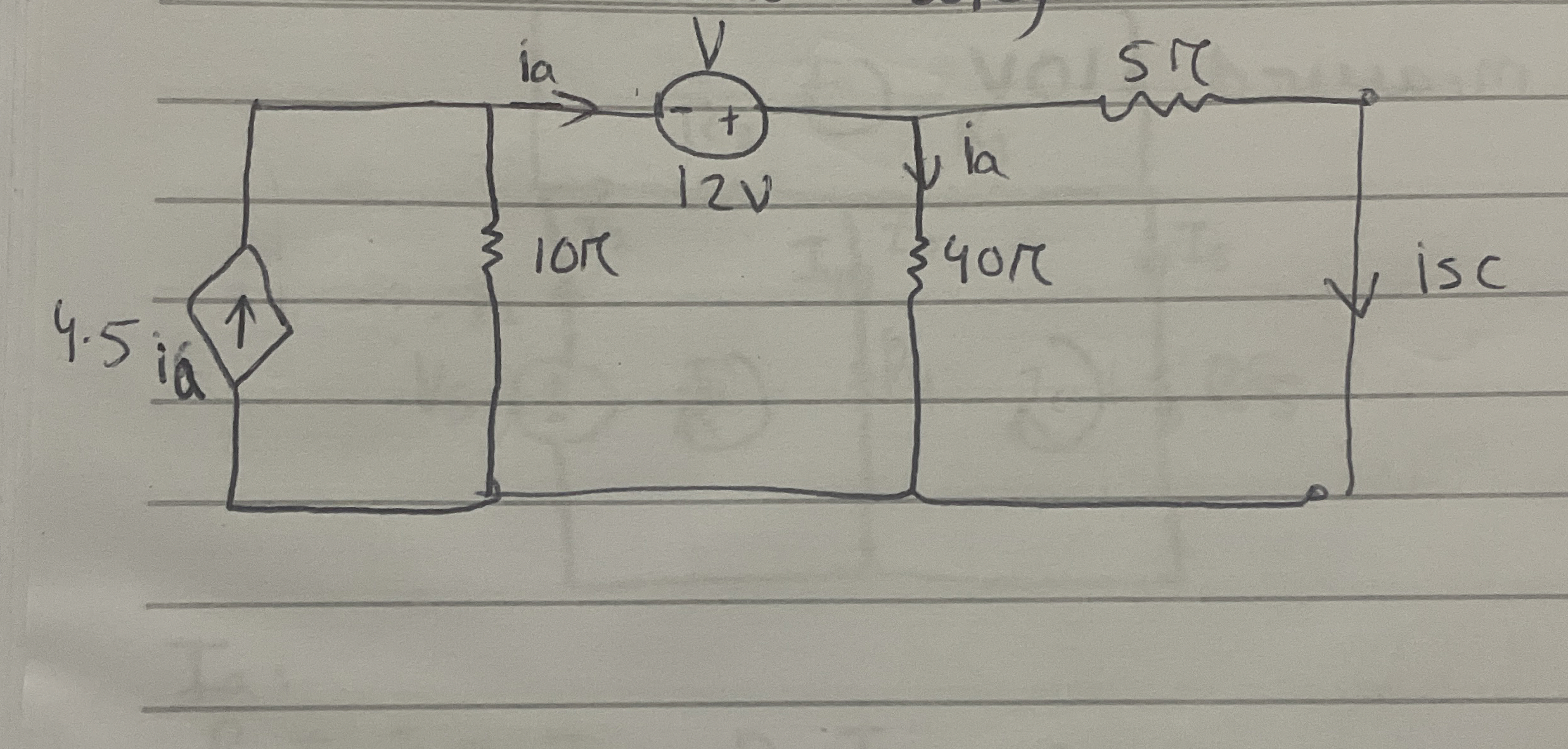 Find ia and isc in this circuit