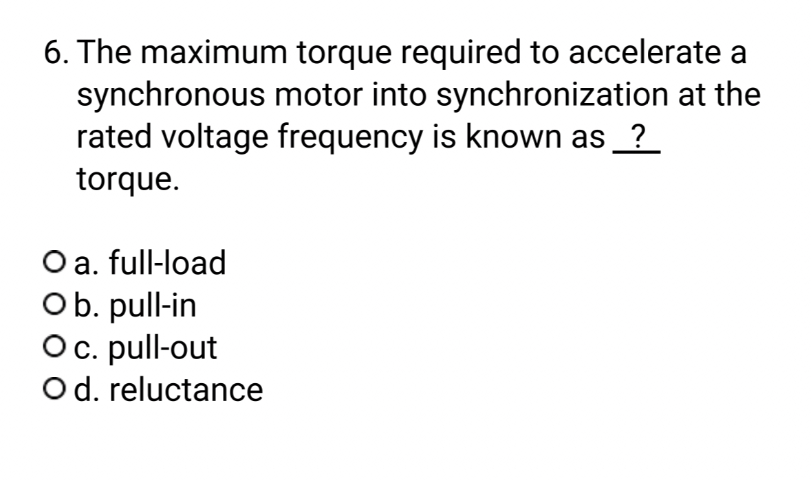 The maximum torque required to accelerate a