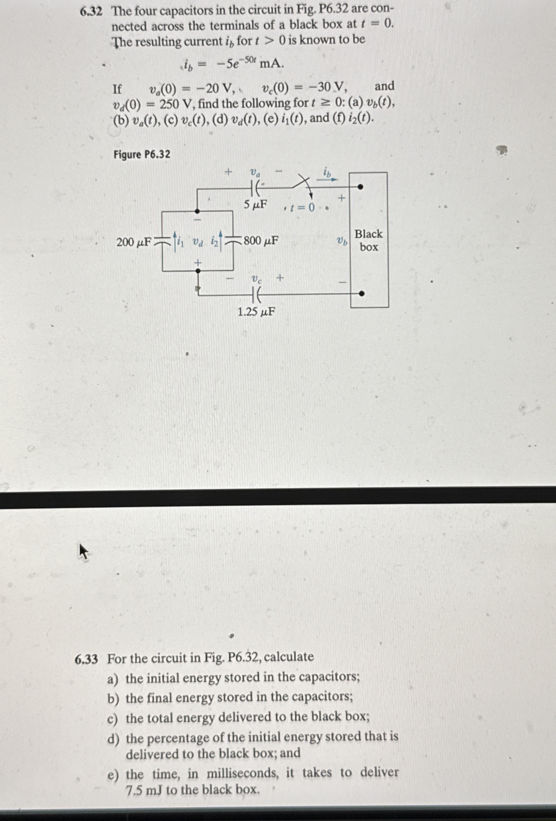 6 . 3 2 The four capacitors in the circuit in