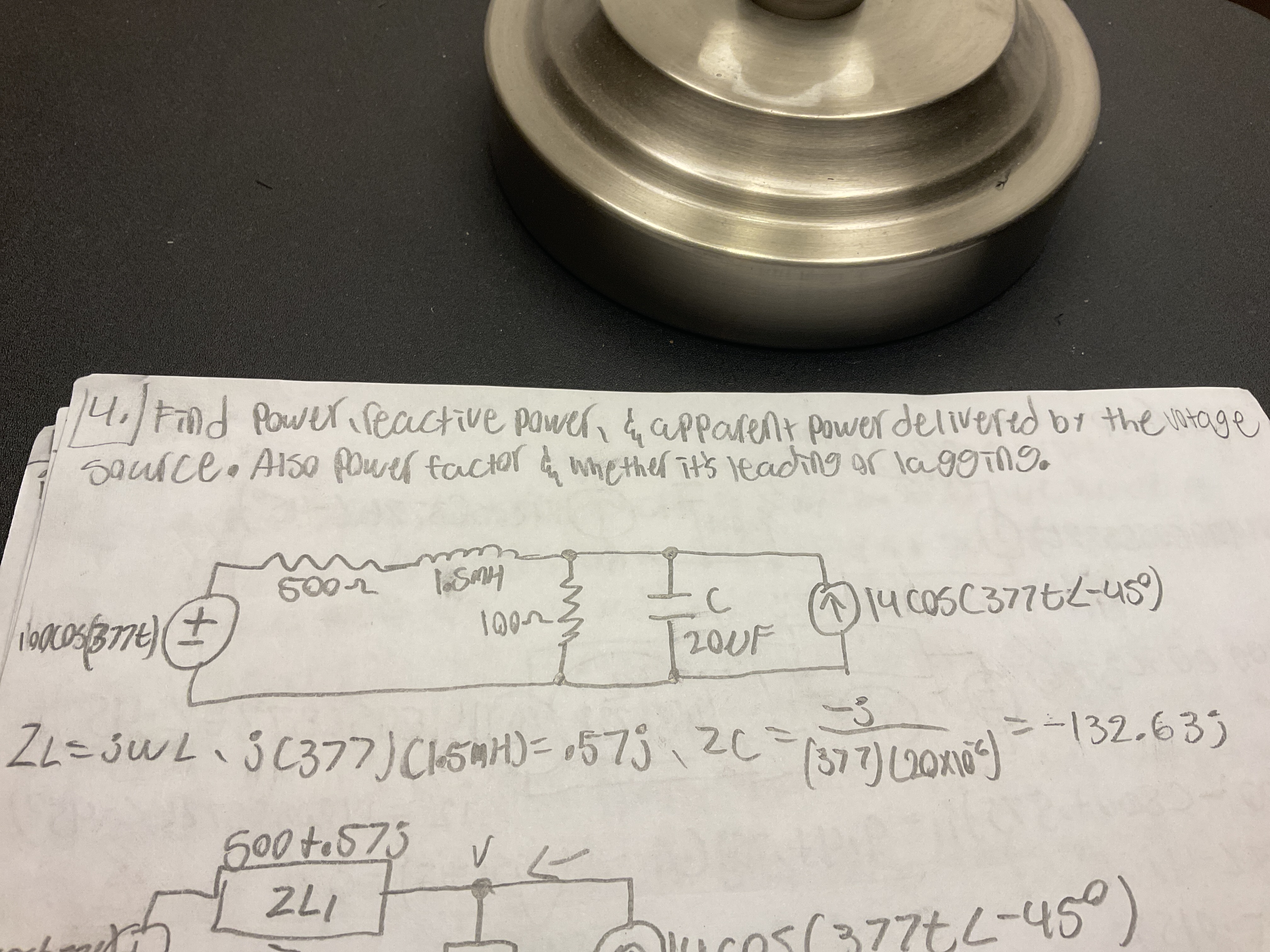 Find power, reactive pawer, & appasent power