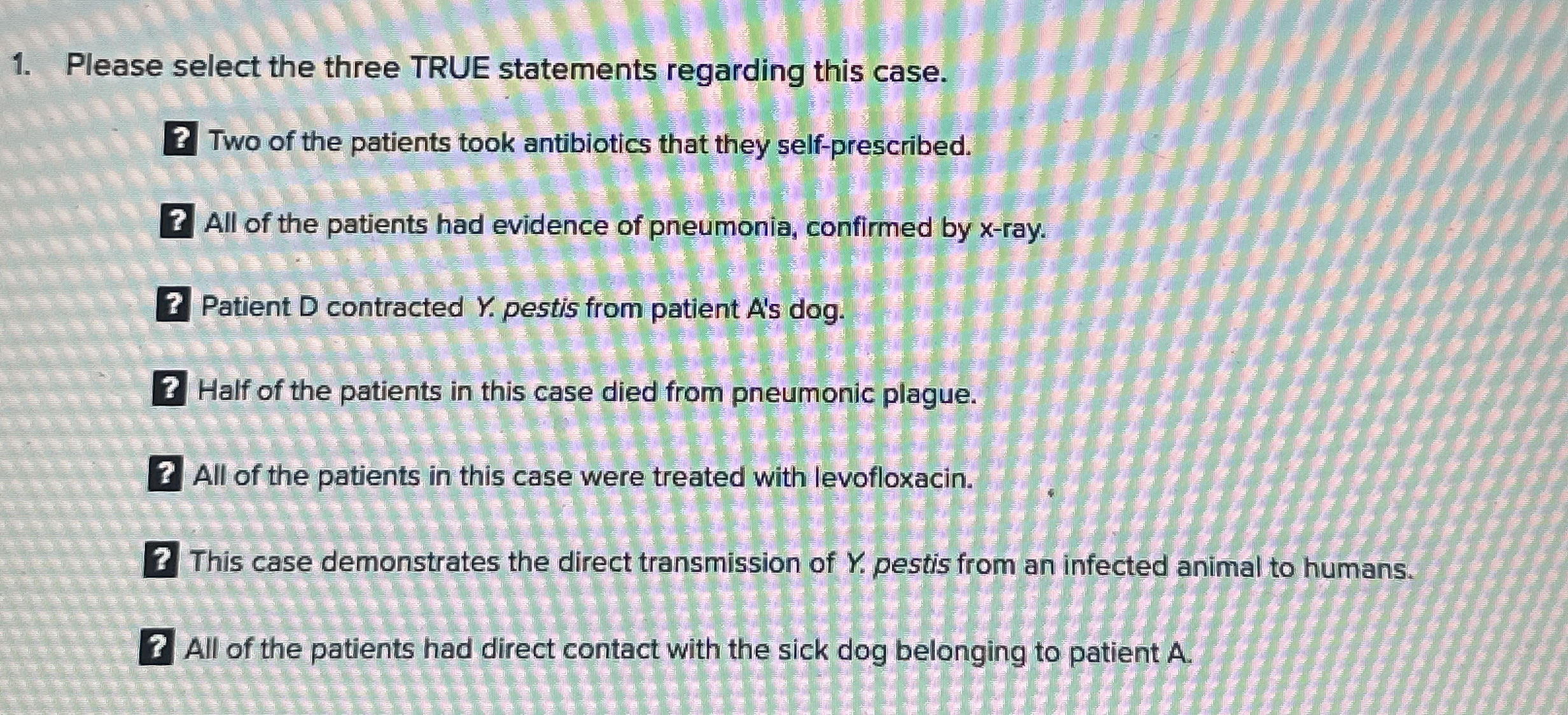 Please select the three TRUE statements regarding