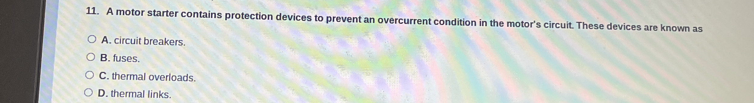 A motor starter contains protection devices to