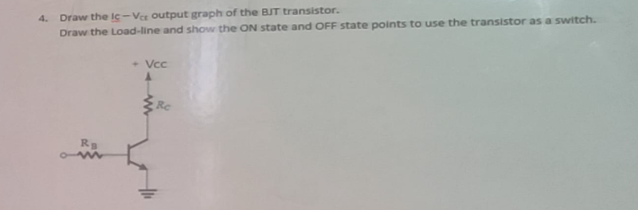 Draw the Ic - V _ ( Ce ) output graph of the BJT