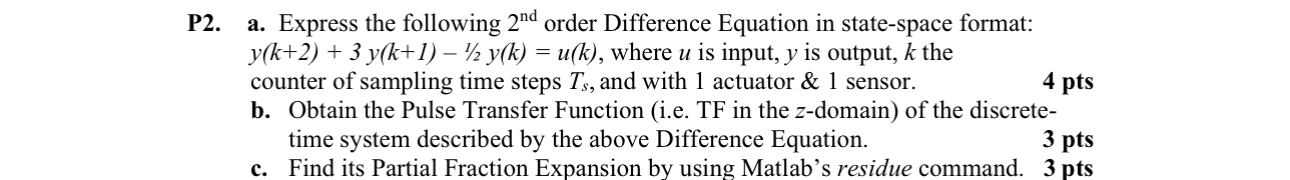 P 2 . a . Express the following 2 n d order