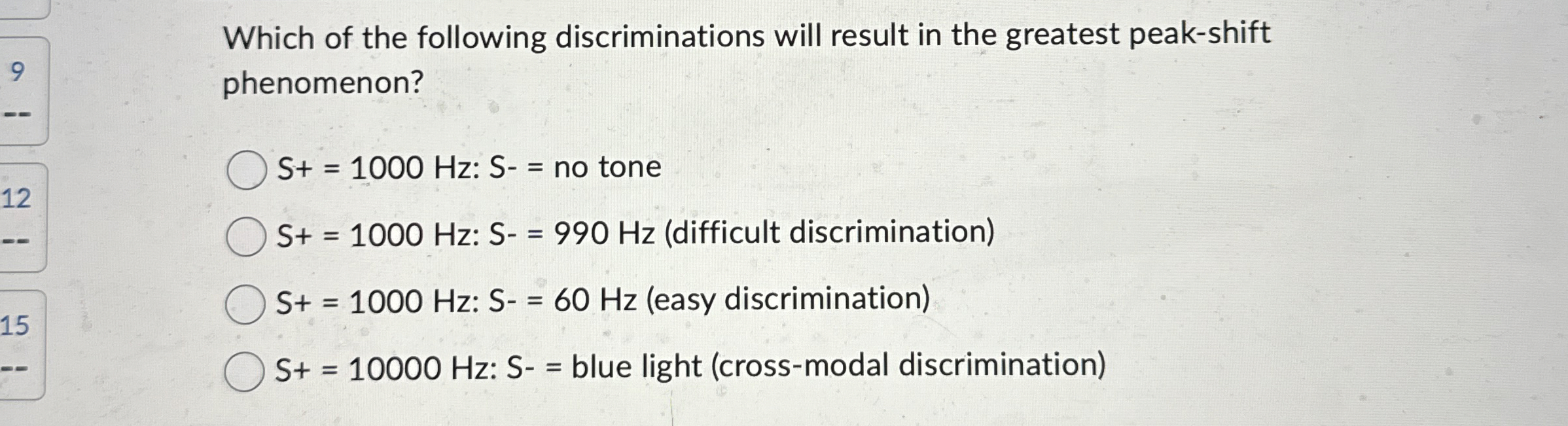 Which of the following discriminations will