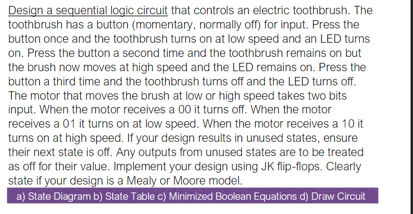 ( design as moore ) Design a sequential logic