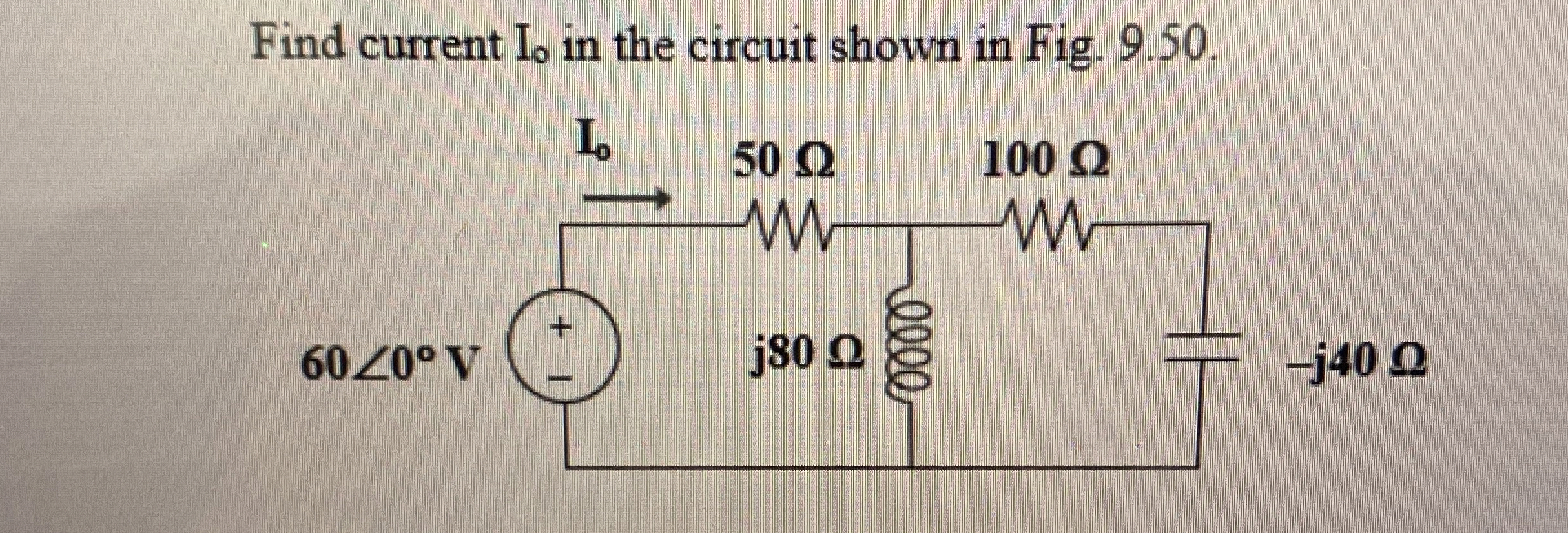 Find current I 0 in the circuit shown in Fig. 9 .
