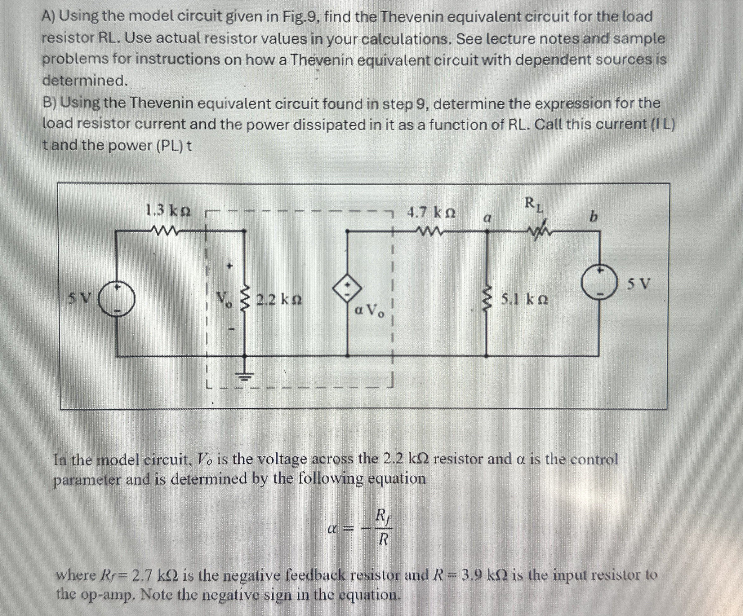A ) Using the model circuit given in Fig . 9 ,