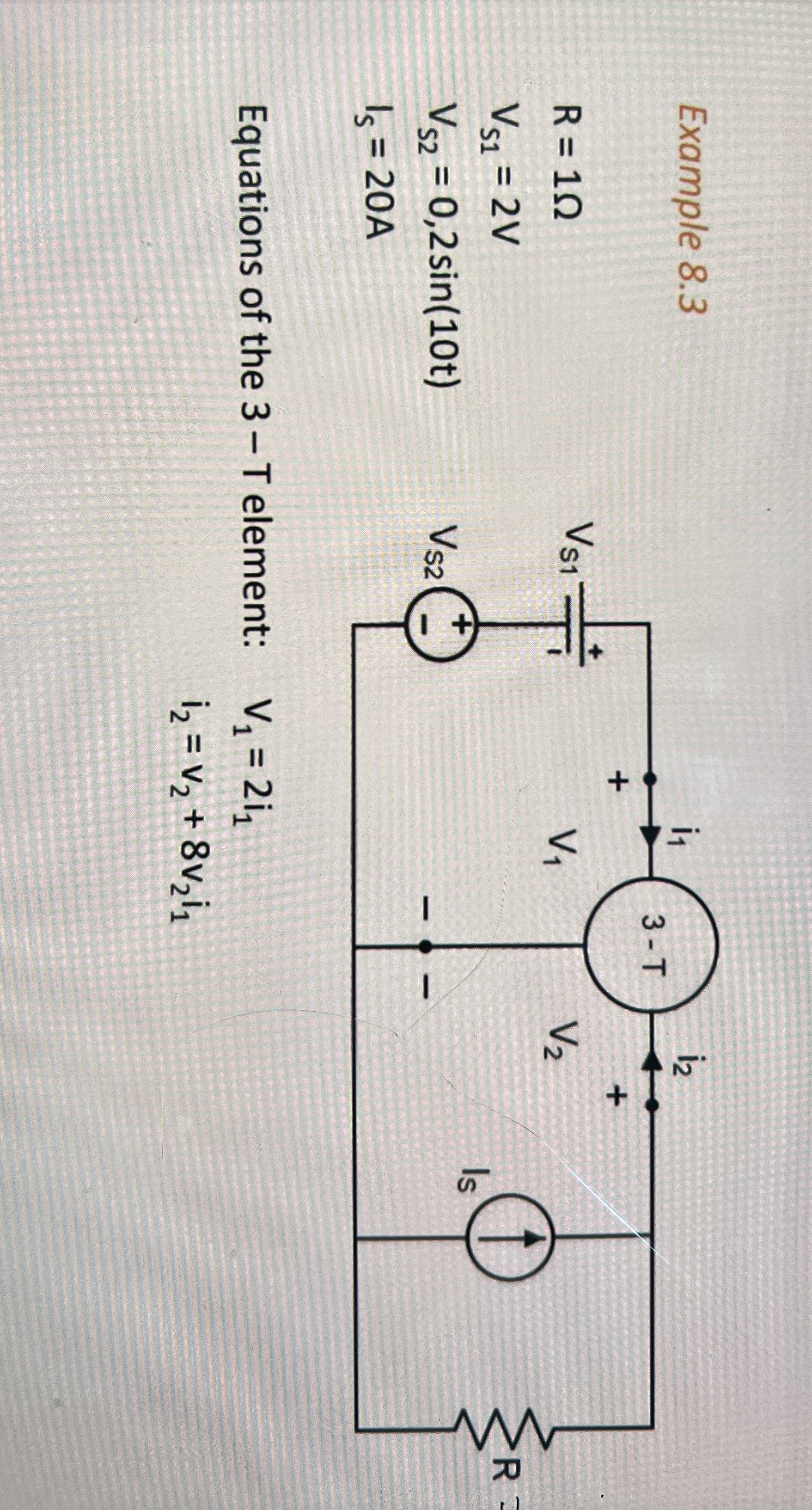 Example 8 . 3 R = 1 V S 1 = 2 V V S 2 = 0 , 2 s i