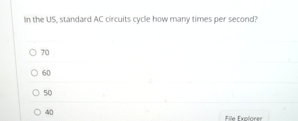 In the US , standard AC circuits cycle how many