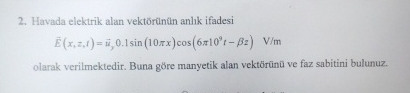Havada elektrik alan vekt rinuln anlhk ifadesi