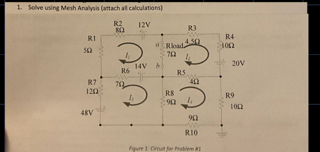 Solve using Mesh Analysis ( attach all