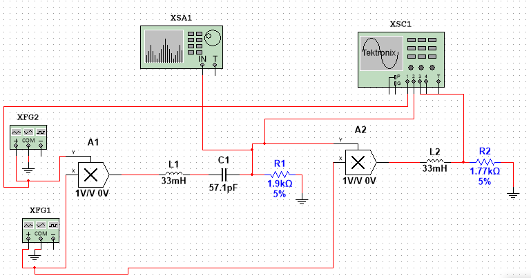 I am working on a Multisim circuit that involves