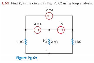 3 . 6 2 Find \ ( V _ { o } \ ) in the circuit in