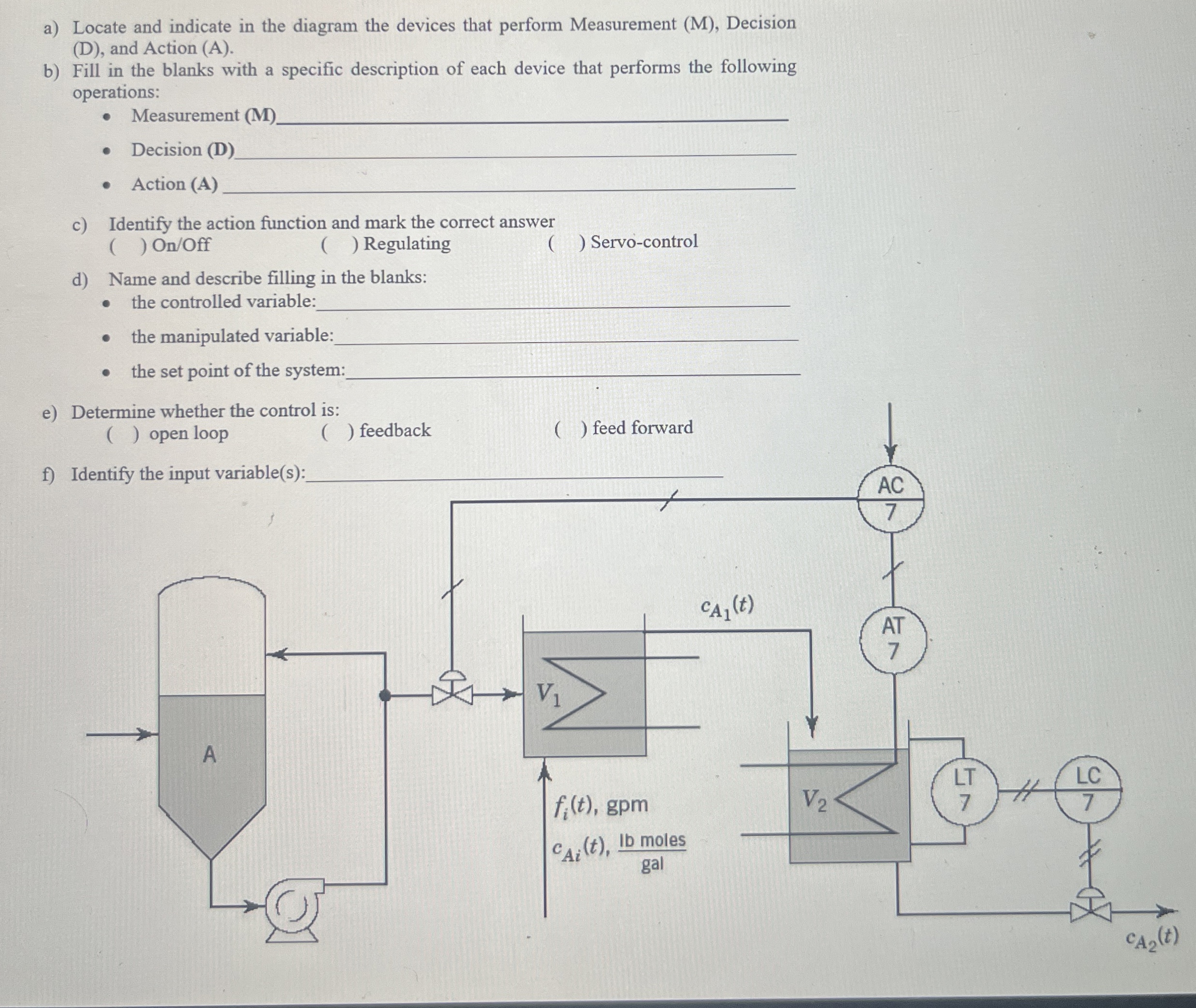 a ) Locate and indicate in the diagram the