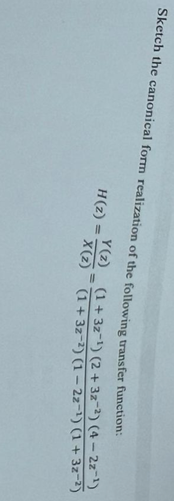 Sketch the canonical form realization of the