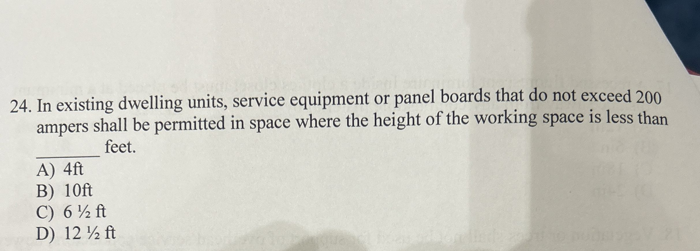 In existing dwelling units, service equipment or
