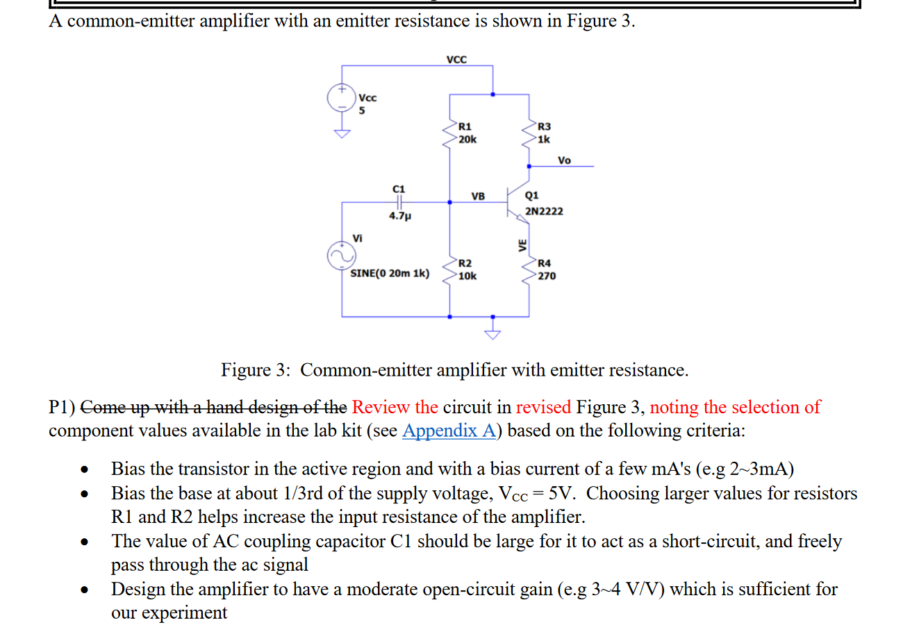 A common - emitter amplifier with an emitter