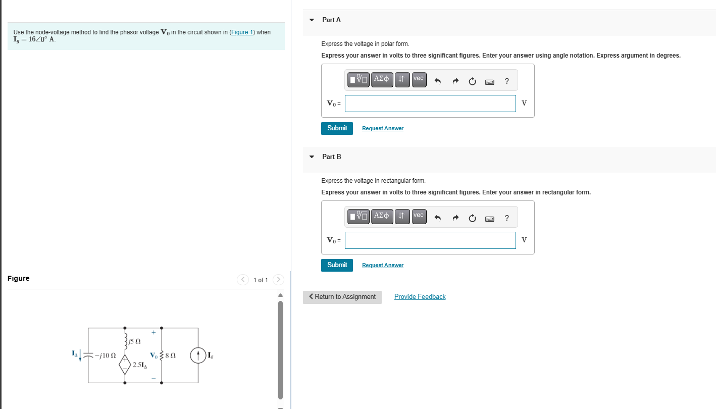 Part A Use the node - voltage method to find the