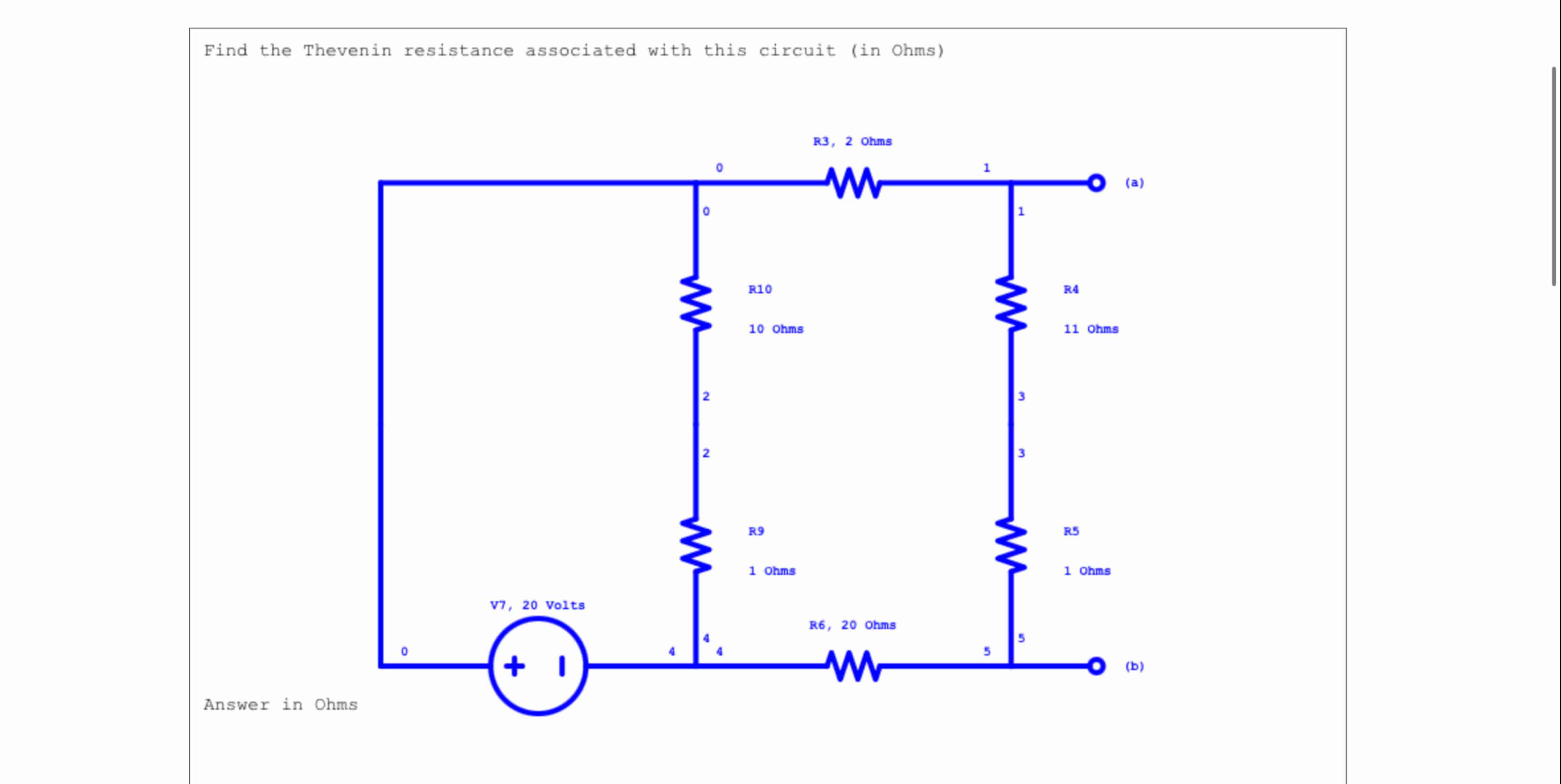 1 . Find the Thevenin resistance associated with