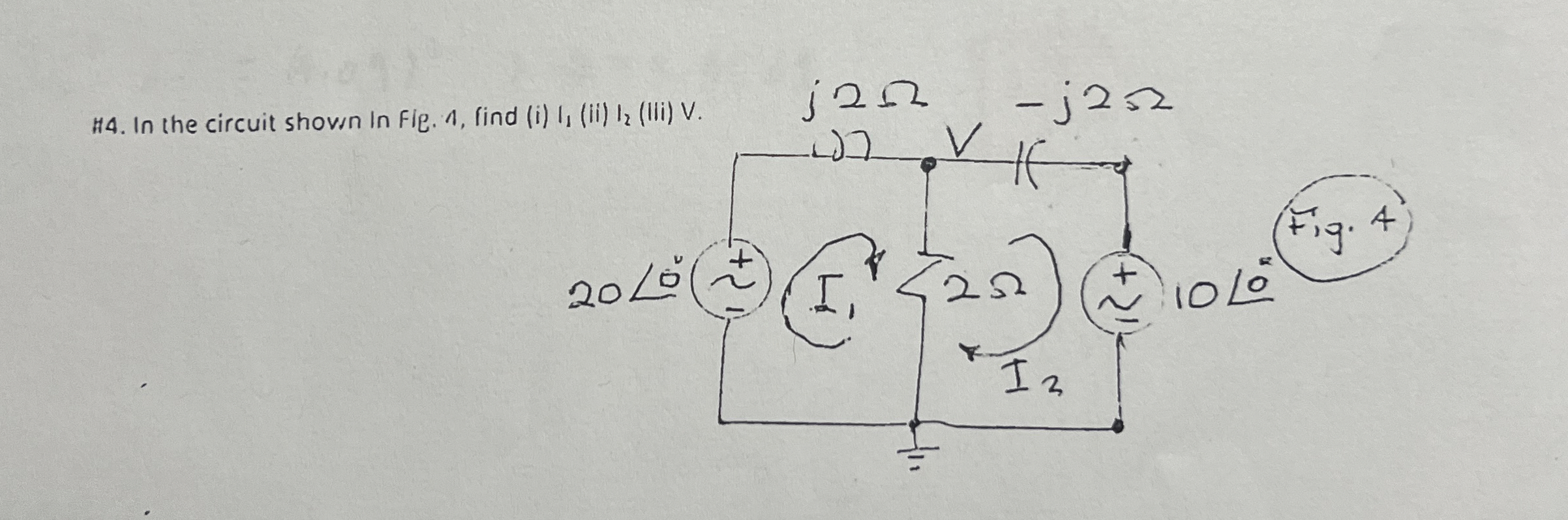 In the circuit shown in fie. 1 , find ( i ) I 1 (