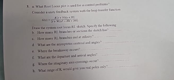 a . What Root Locus plot is used for in control