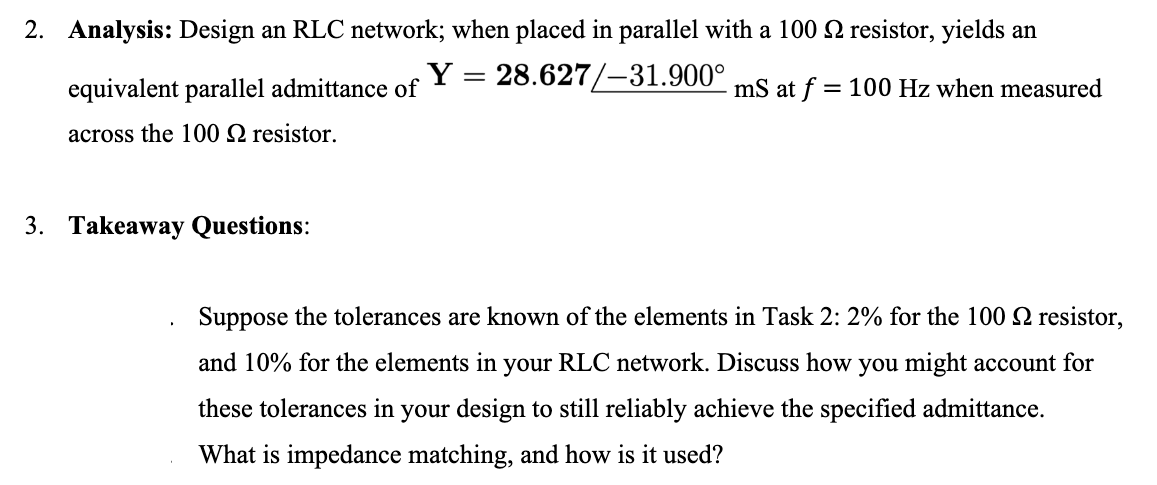 3 . Takeaway Questions: Suppose the tolerances