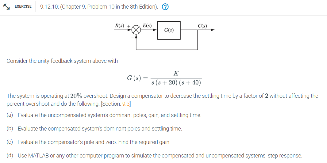 Consider the unity - feedback system above with \