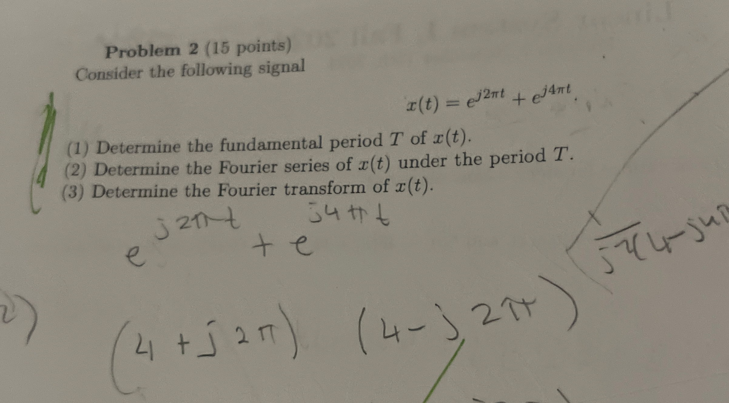 Problem 2 ( 1 5 points ) Consider the following