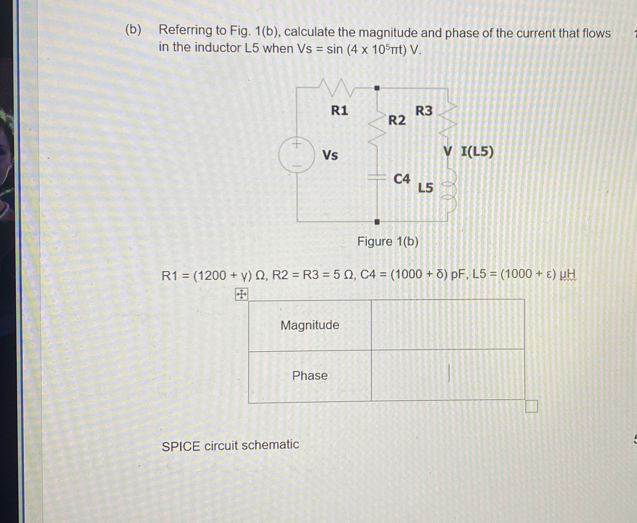 ( b ) Referring to Fig. 1 ( b ) , calculate the