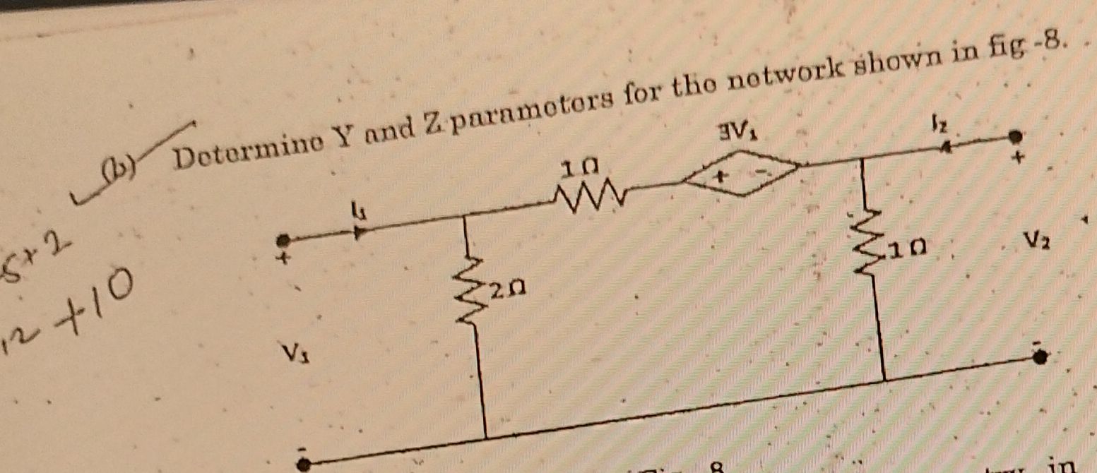 ( a ) Determine V and Z paramotors for the