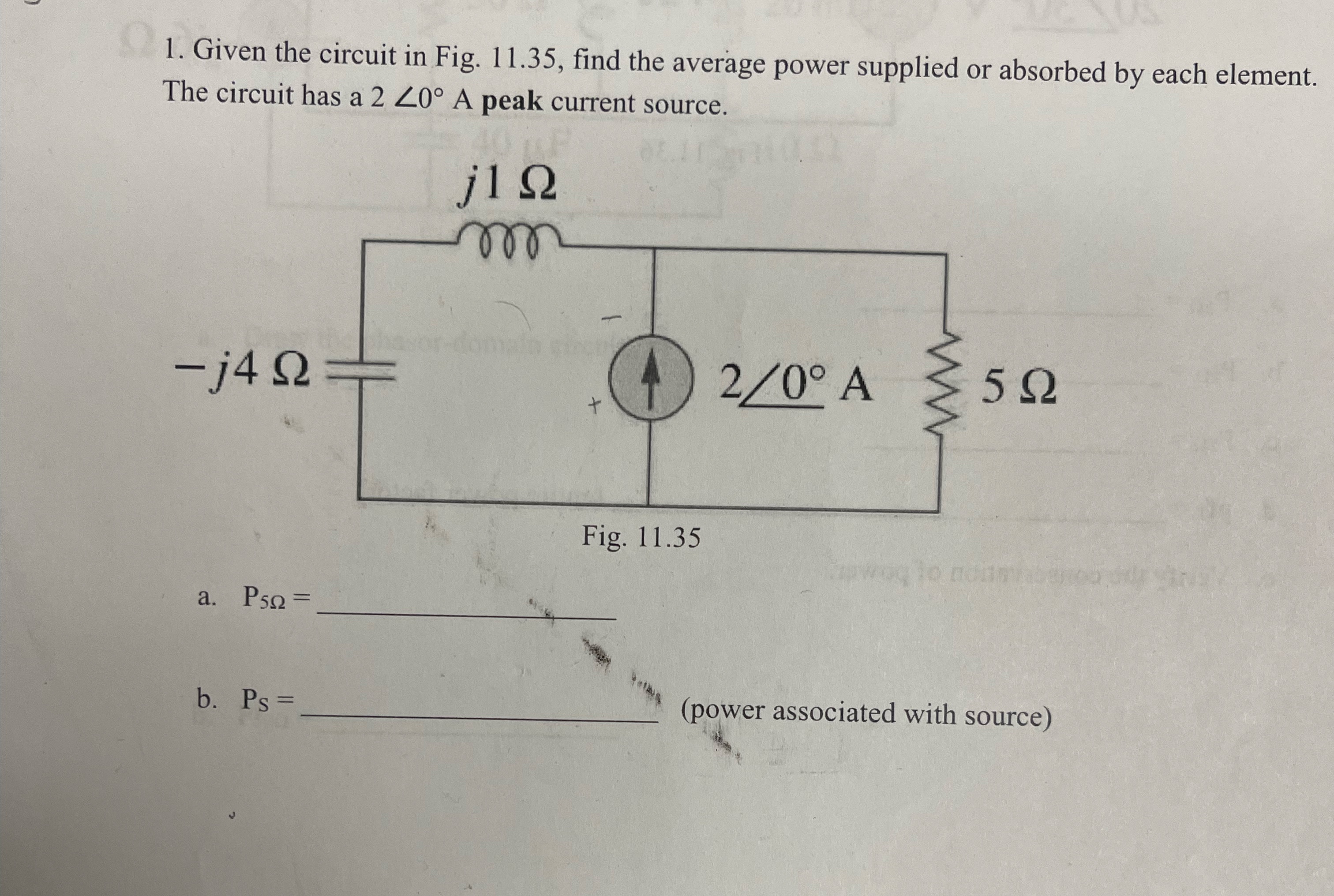 Given the circuit in Fig. 1 1 . 3 5 , find the