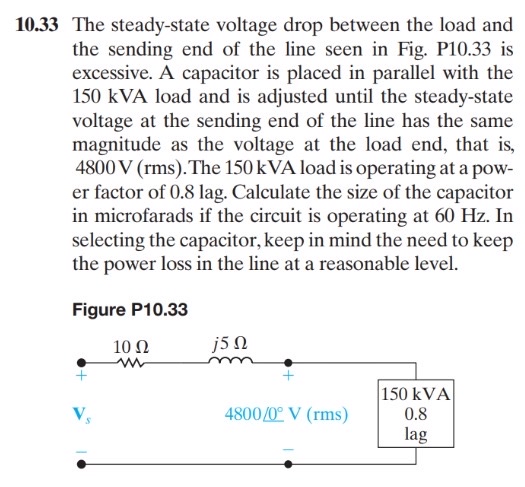 1 0 . 3 3 The steady - state voltage drop between