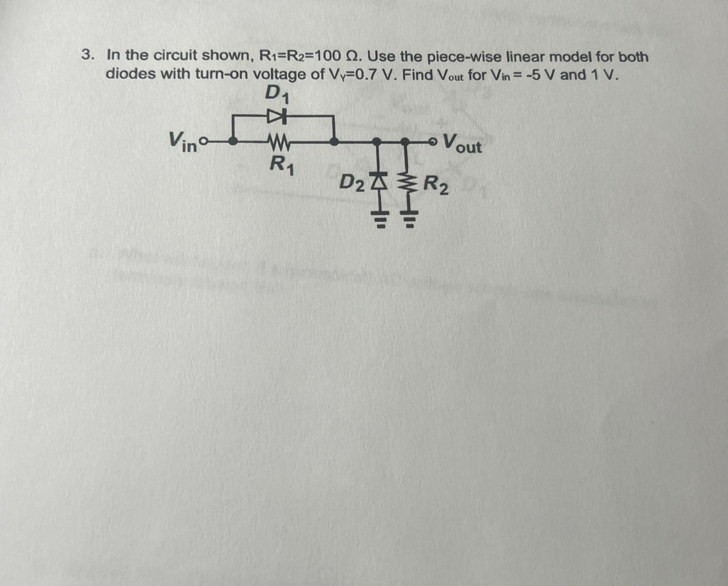 In the circuit shown, R 1 = R 2 = 1 0 0 . Use the