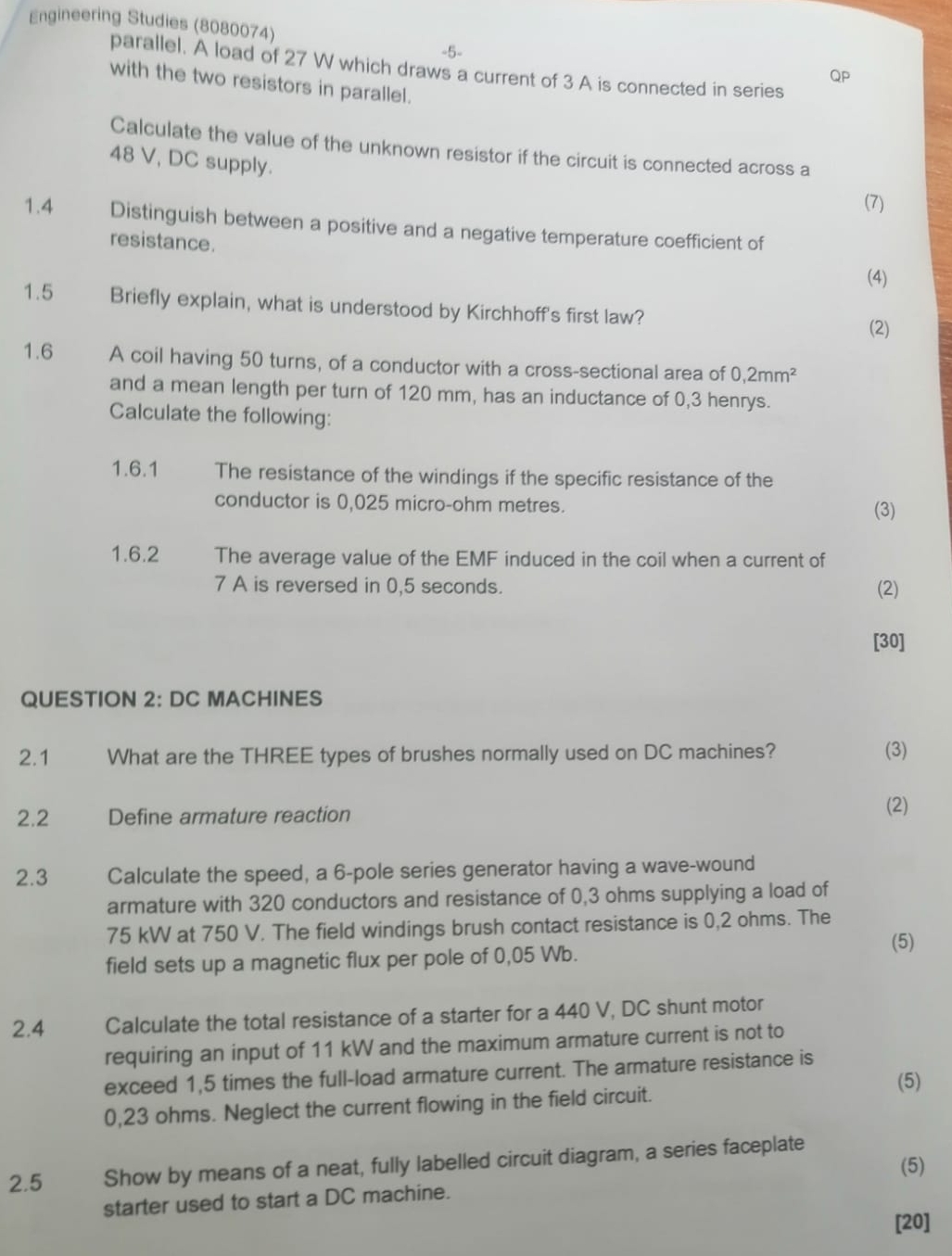 Engineering Studies ( 8 0 8 0 0 7 4 ) parallel. A