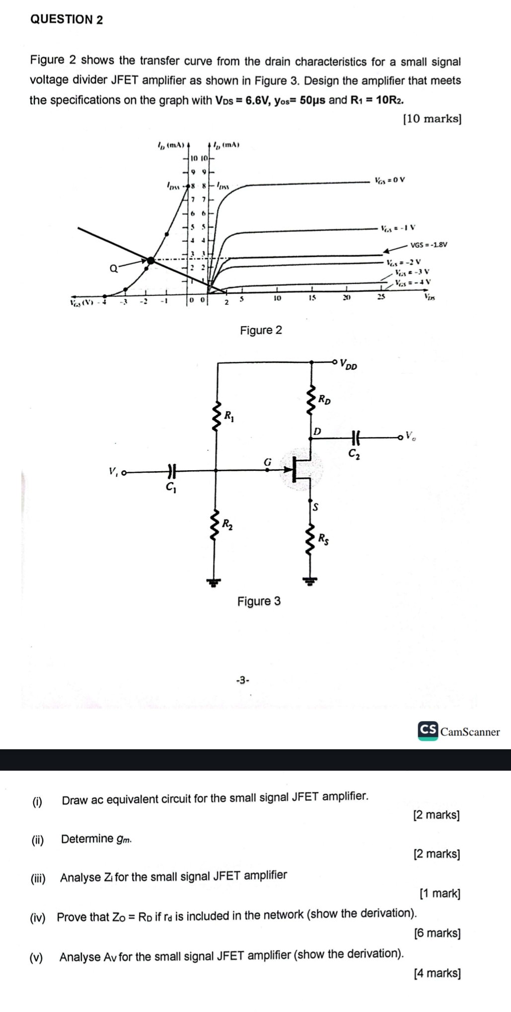 ( i ) Draw ac equivalent circuit for the small