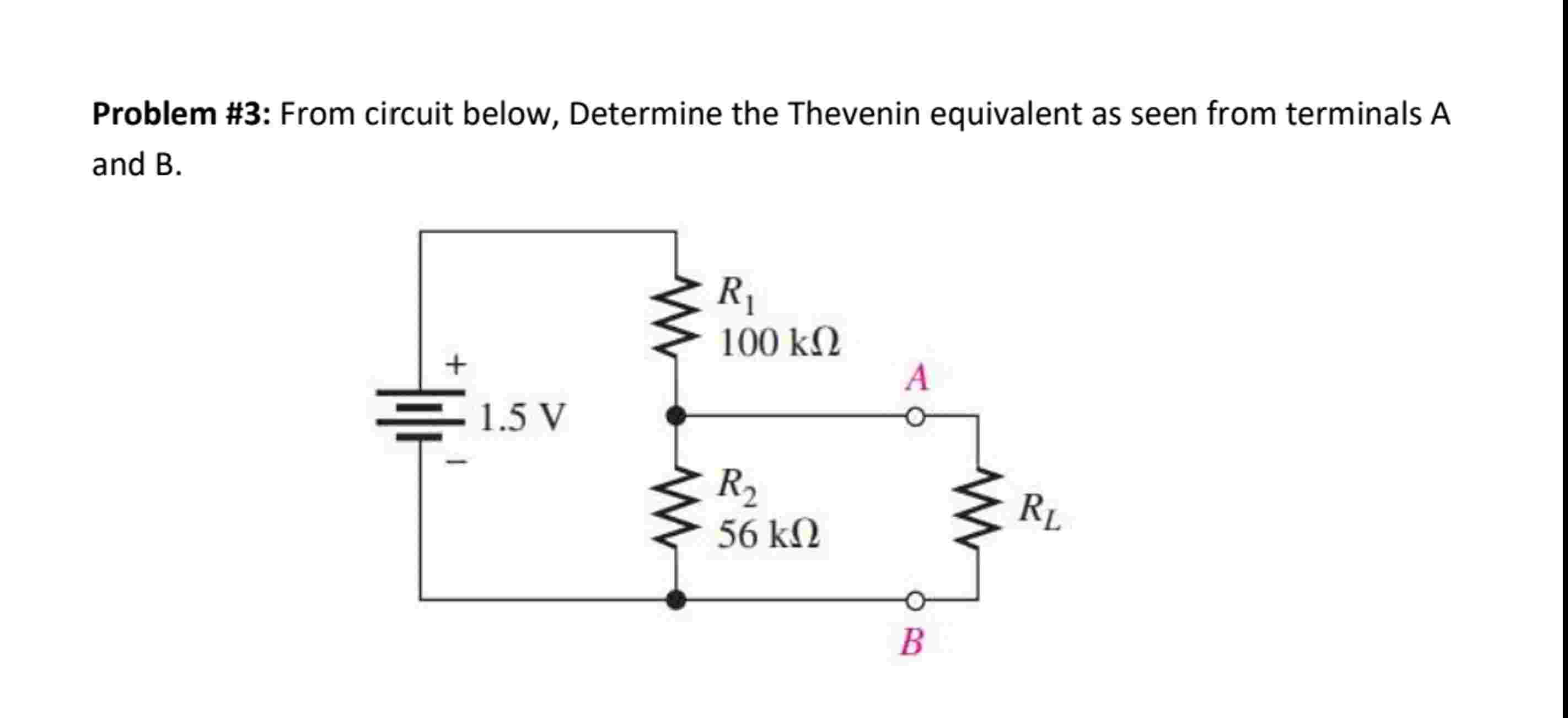 From circuit below, Determine the Thevenin