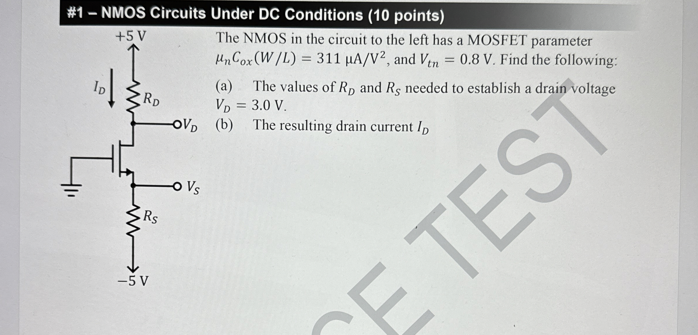 # 1 - NMOS Circuits Under DC Conditions ( 1 0