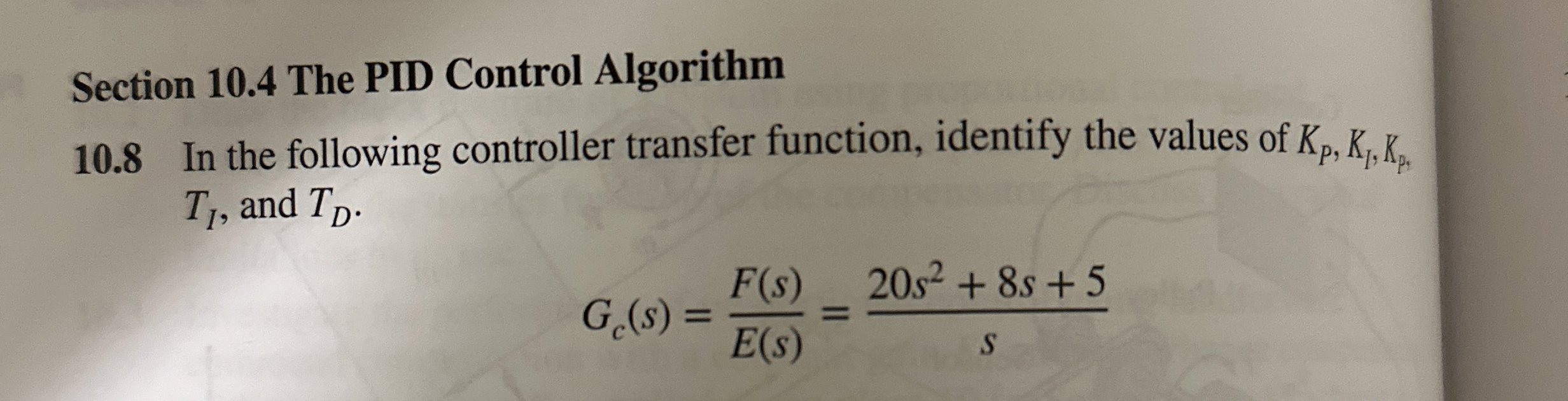 Section 1 0 . 4 The PID Control Algorithm 1 0 . 8