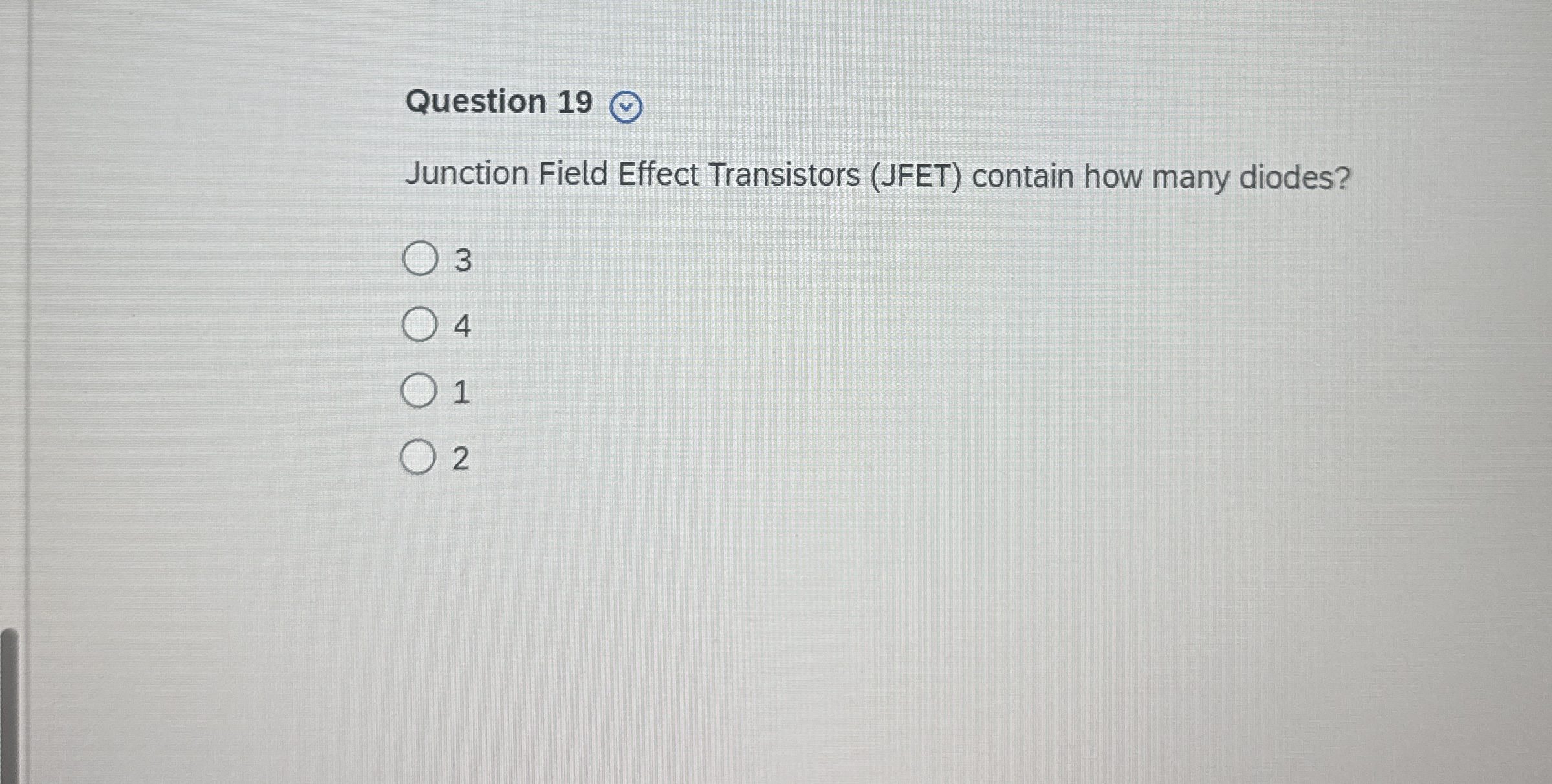 Question 1 9 Junction Field Effect Transistors (