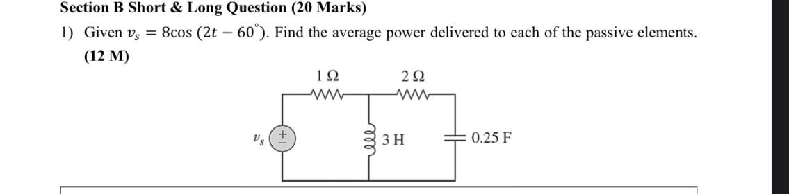 Section B Short & Long Question ( 2 0 Marks )